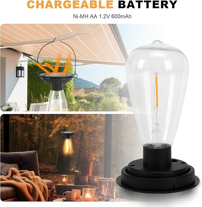 Replacement Solar Light Tops-Solar Light Bulbs for Outside-Solar Lanterns Outdoor Waterproof 2 Pack,One Thing, Three Uses, Multifunctional Size Conversion Or Personalized Hanging