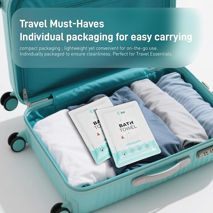 Disposable Bath Towels,Extra Large Beach Towels 30"X60", Camping Towels for Travel Hotel, Soft Quick Dry Shower Tissue for Body,Gym Sports,Beach (XL,20 Count)
