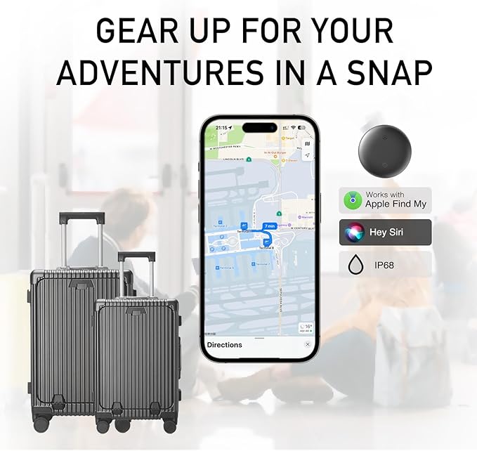 2025 New [Apple MFi Certified] Air Tracker Tags-2 Pack, Smart Tracker, Item Finder for Apple Find My App(iOS Only), Tracker Tag Locator for Keys, Luggage, Satchel, Backpack etc