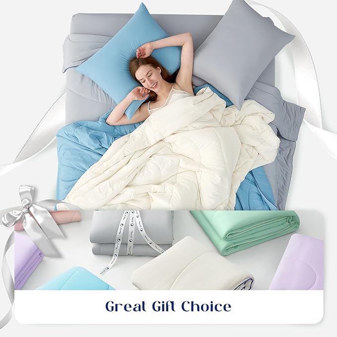 Dream Valley® Outlast® Deepsleep Cooling Comforter, Throw Size, NASA-Grade Space Technology Cooling Blanket for Hot Sleepers Night Sweats, Q-Max > 0.45 Aerocool™ Breathable Light Grey, 60"x80"