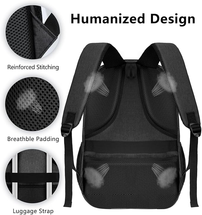 Backpck for Men Women, School Backpack for Boys Girls Teen, 15.6 inch Laptop Back Pack with USB Charger Port, Bookbag with USB Charger for travel, Work backpack,book bag, Mochilas para hombres Black