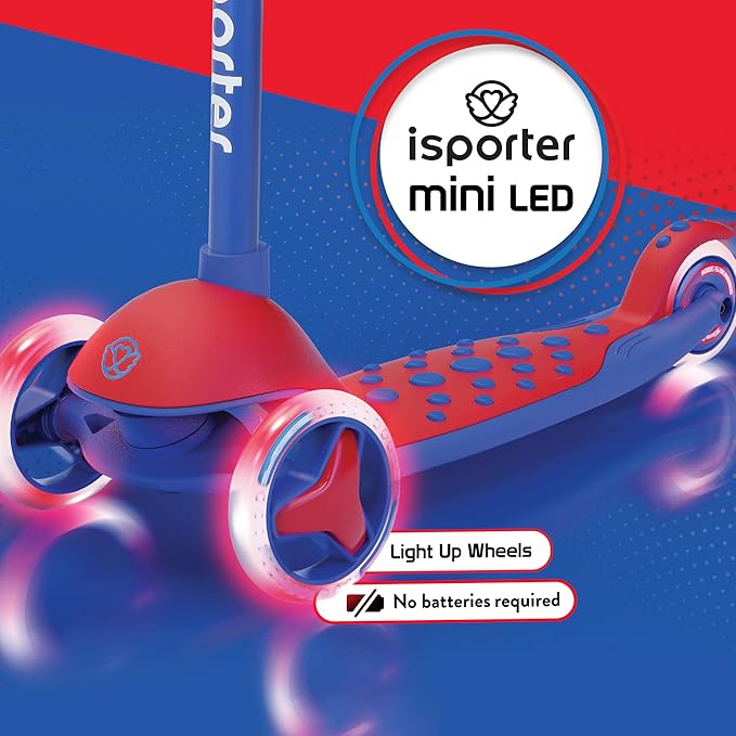iSporter Luggage Scooter for Kids Ages 2-5 | Ride-On Suitcase Scooters for Boys Girls | Foldable & Height Adjustable, 110lbs Max