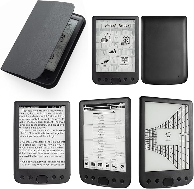 Yoidesu 6 Inch E Reader Digital Reader Electronic Book Reader with 800x600 High Resolution Screen Multifunctional Navigation Buttons for PDF EPUB TXT DOC FB2 MOBI (4G)