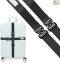 Vigorport Luggage Straps for Suitcases TSA Approved Suitcase Belt, Heavy Duty Metal Buckle Luggage Belt Strap, Stretchable Travel Strap for Luggage 72" Long (2PK)