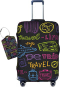 Trip Colored Graffiti Travel-Life Style Luggage Cover Washable Suitcase Protector, Luggage Tag Travel Birthday Gifts For Men Women(XL 29-32 Inch Luggage)