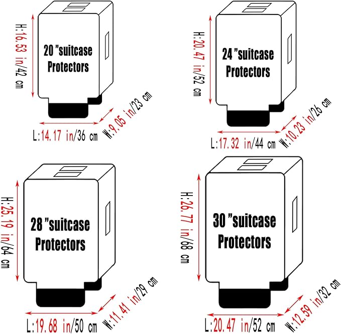 24 Inch Clear PVC Luggage Cover Protectors Suitcase Covers for Luggage Thickened suitcase protective cover for Wheeled Suitcase Suitable for 24"