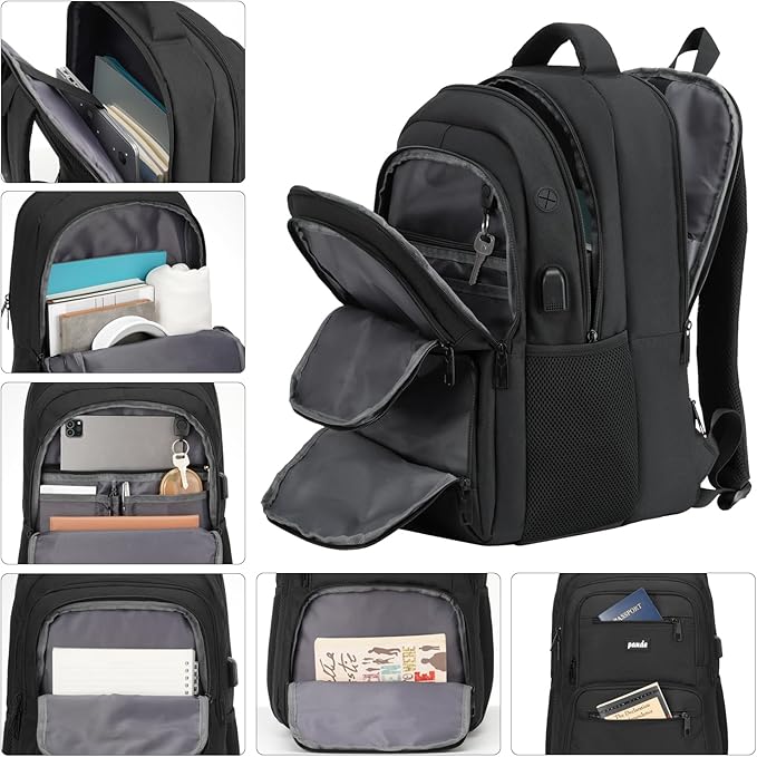 Paude Laptop Backpack,School Backpack Large Bookbag with USB for High School College Students Office Business,Waterproof