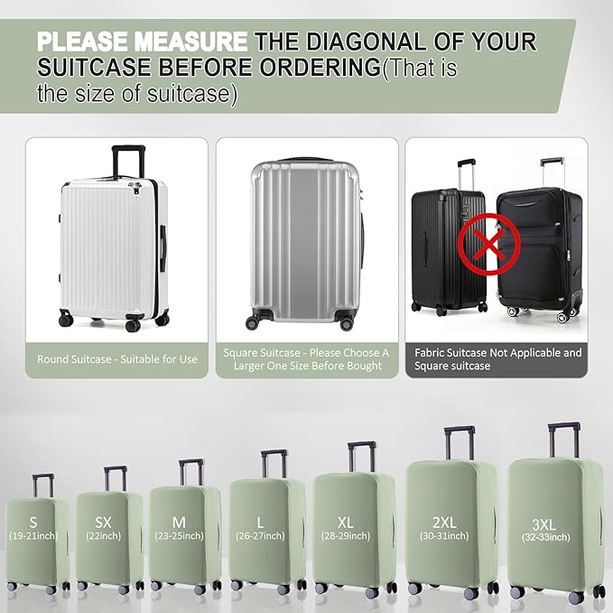 Travel Luggage Cover Suitcase Protector Scratch-Resistant Fit 19-31 Inch Suitcase, Not Included Suitcase (Cyan, XL(28-29 inch))