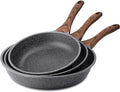SENSARTE Nonstick Frying Pan Skillets, Swiss Granite Coating Omelette Pans, Healthy Cookware Chef's Pan, Free of Intentionally Added PFOA (9.5+11+12.5 Inch)