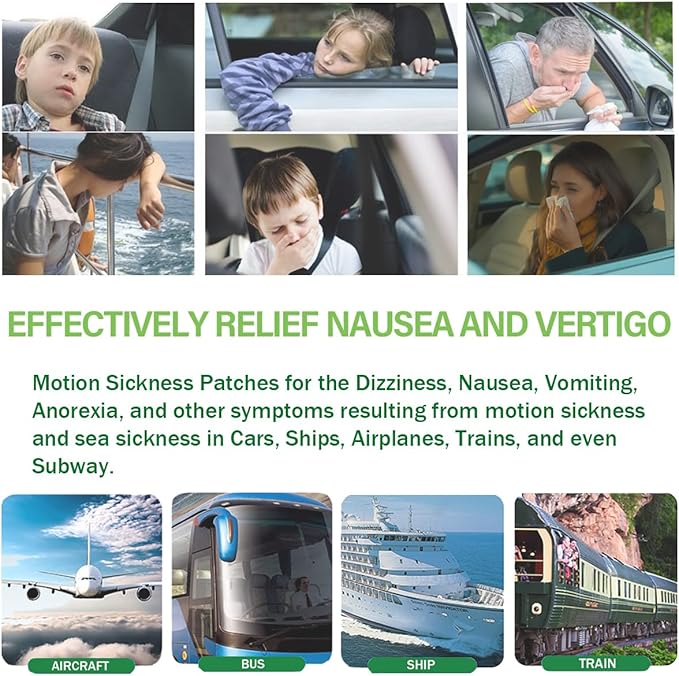 Motion Sickness Patches, Sea Sickness Patch with Waterproof and Non Drowsy 48 Count