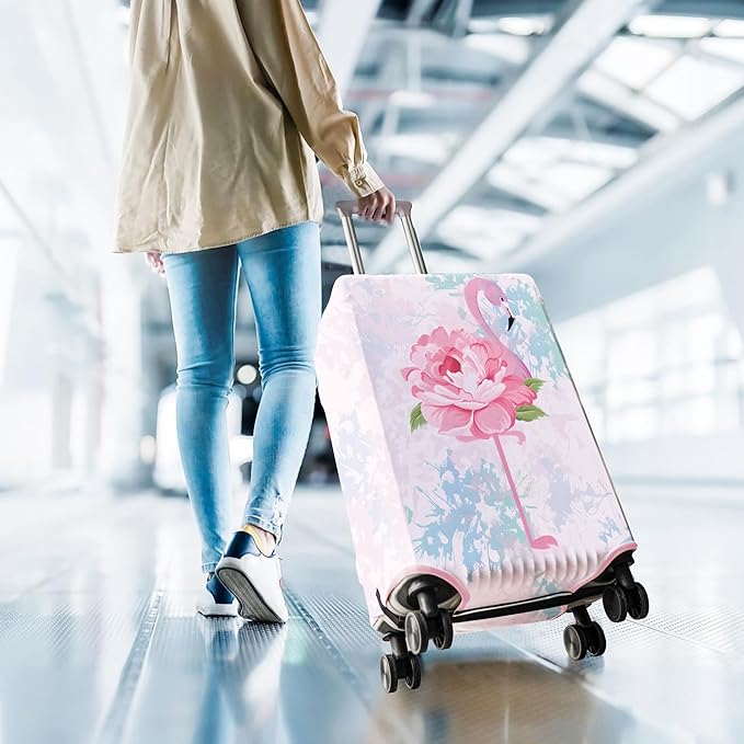 Travel Luggage Cover Suitcase Protector Fits 18-32 Inch Wheel Covers PatternedTravel Related Items Flower Luggage Protector Elastic XL