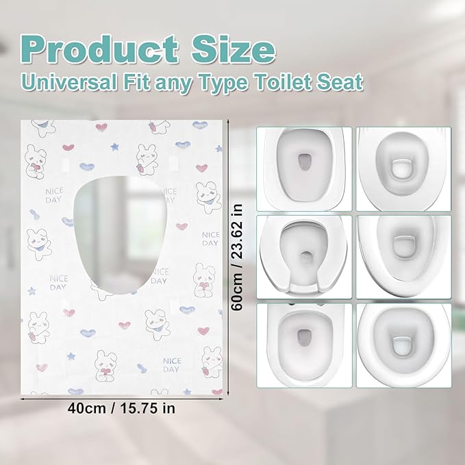 20 Pack Toilet Seat Covers Disposable, Portable Toilet Seat Cover for Travel Waterproof Potty Covers for Toddler(Individually Wrapped）