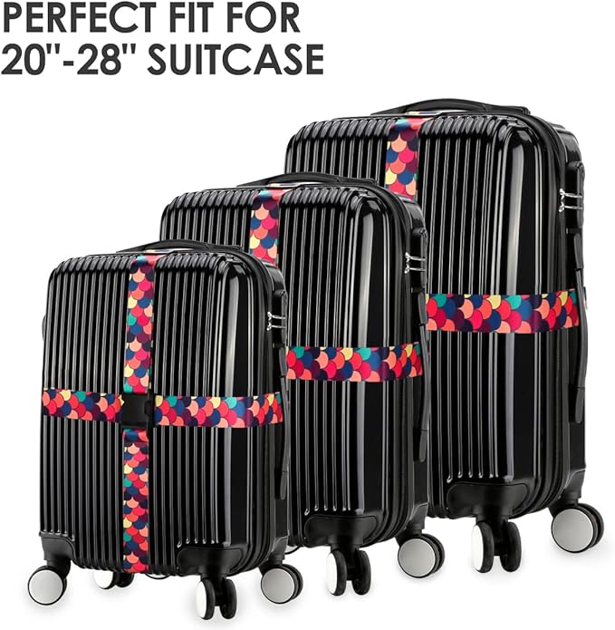 Adjustable Travel Luggage Strap Suitcase Belt Travel Bag Accessories 1.96 in W x 6.23 ft L