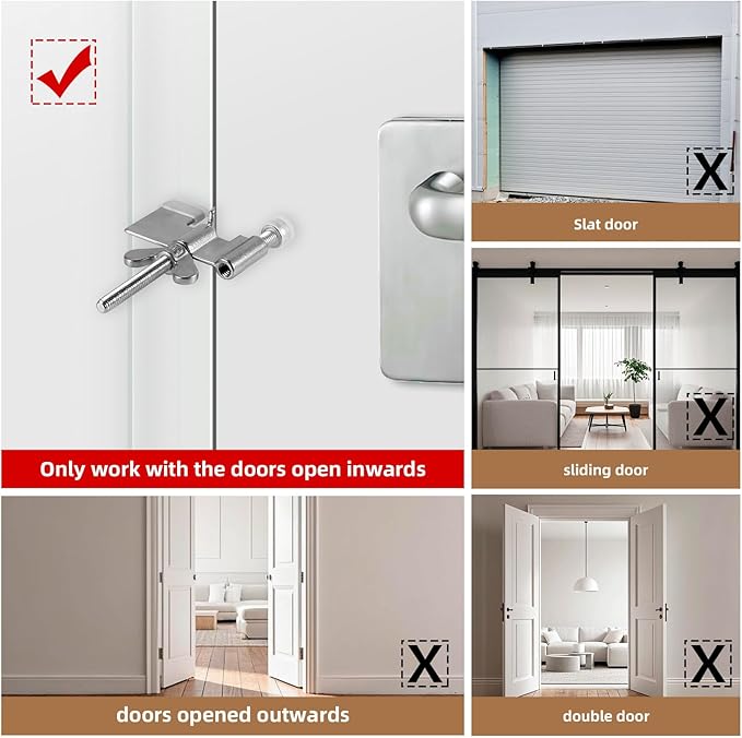 1 Pack 120dB Travel Door Stopper Alarm & Portable Door Lock, 3-Level Sensitivity Adjustable Travel Security Wedge for Hotel Home Apartment Dorm