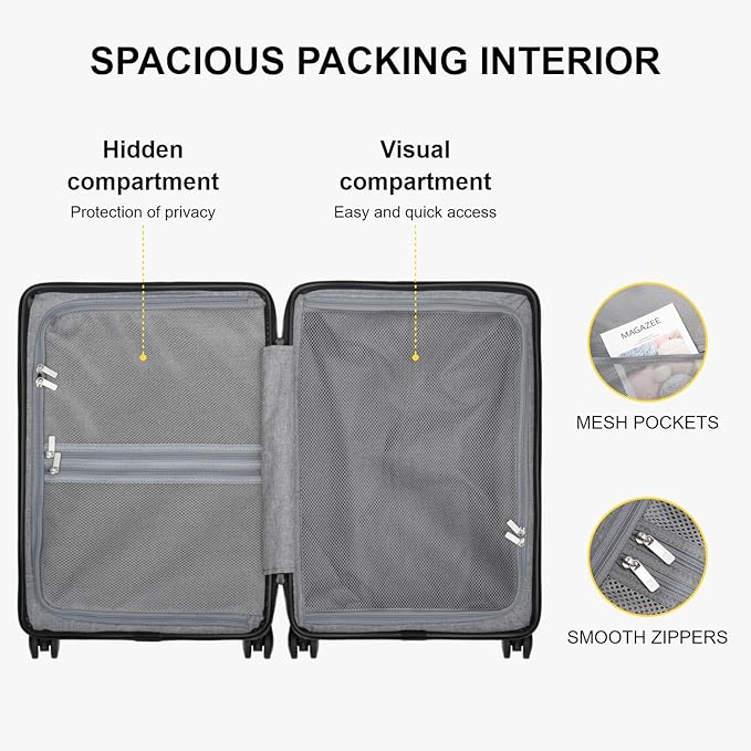 LEVEL8 Carry on Luggage Airline Approved, Small Carry on Suitcases with Wheels, Lightweight Hardside Textured Luggage for Travel, Tsa Approved, 20-Inch, Pickle Green