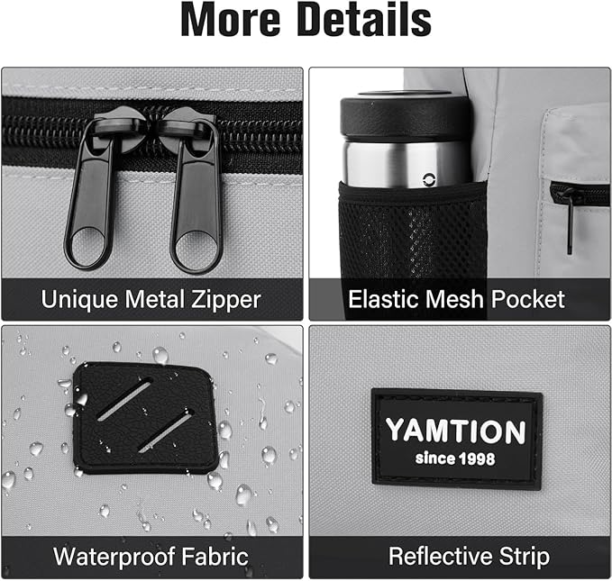 Unisex School Backpack,Classic Bookbag Adults and Teens Schoolbag with USB Port for High School College Office Work Travel