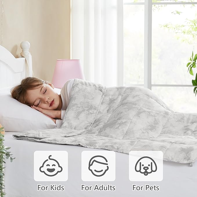 L'AGRATY Weighted Blanket - 36"x48" 5lbs Weighted Blanket Microfiber Material with Glass Beads Small Blanket for All-Season Summer Fall Winter Soft Thick Blanket