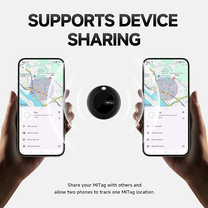 MiLi MiTag Bluetooth Tracker for Android, Google Certified Key Finder/Luggage Tracker/Item Locator, Smart Tracking Tag for Google Find My Device (Find Hub) App, 4 Pack