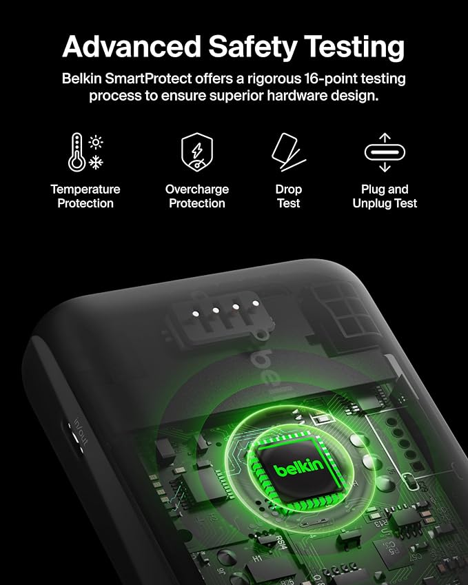 Belkin Portable Charger, USB-C Power Bank 20000 mAh w/ 2X USB-A Ports, 15W w/Type-A to Type-C Cable for iPhone 16, 15, Samsung Galaxy S25, iPad, Nintendo Switch 2, Google Pixel 10, etc. - Green