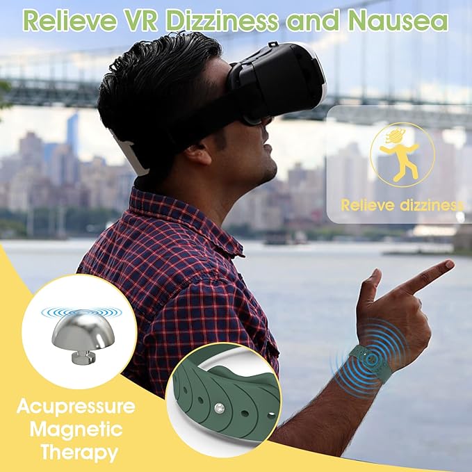 Motion Sickness Bracelets Sea Sickness Wristbands for Motion Sickness/Morning Sickness/Pregnancy Nausea Anti Nausea Bands Acupressure Wristband Motion Sickness Bands (1 Pair Pine Green