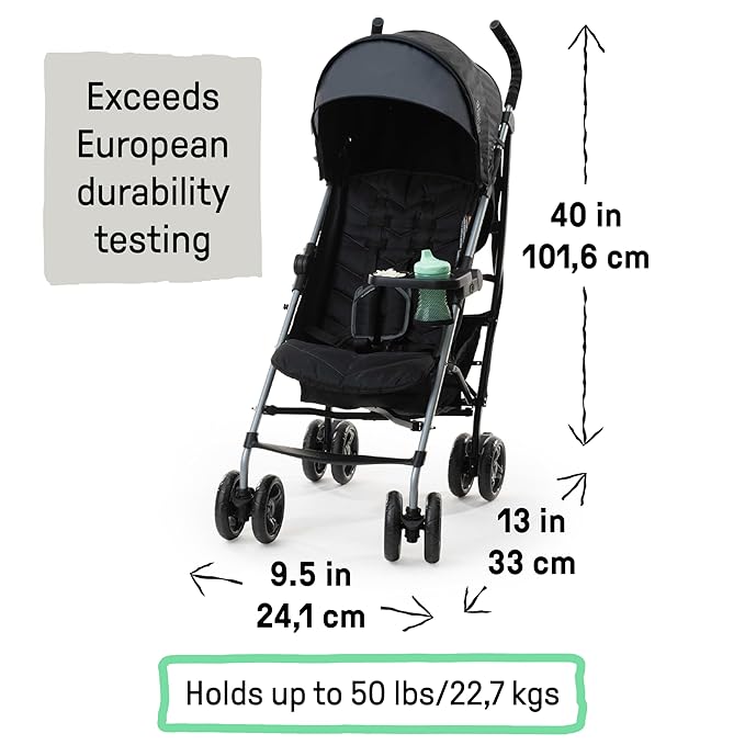 Summer Infant Ingenuity 3Dlite Convenience Stroller, Gray–Lightweight Stroller with Aluminum Frame, Large Seat Area, 4 Position Recline, Extra Large Storage Basket – Infant Stroller for Travel & More