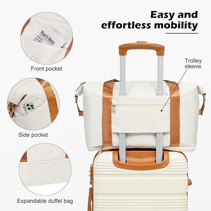 LONG VACATION 6 Piece ABS+PC Hardshell Luggage Set with Spinner Wheels, Lightweight suitcase set with TSA Lock & YKK Zipper