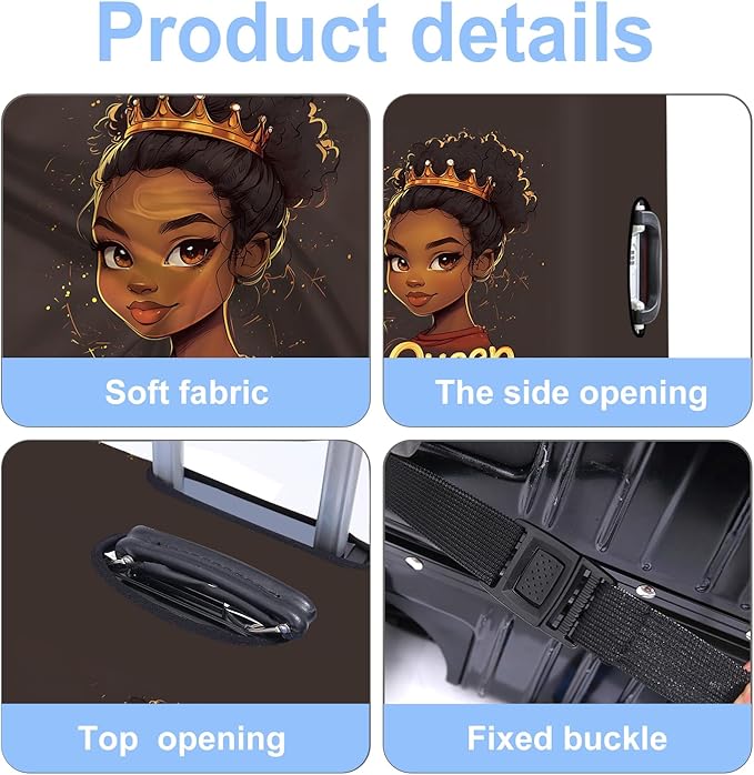 Luggage Cover Washable Suitcase Protector Anti-scratch Suitcase cover Fits 20-34 Inch Luggage (Girl-5, M(24-26inch suitcase))