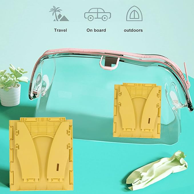 Portable Potty for Toddler Travel, Foldable Toddler Toilet Seat Travel Potty Training Toilet for Boys Girls, Mobile Folding Toilet for Car, Camping, Tourism, Outdoor, Indoor (Yellow)