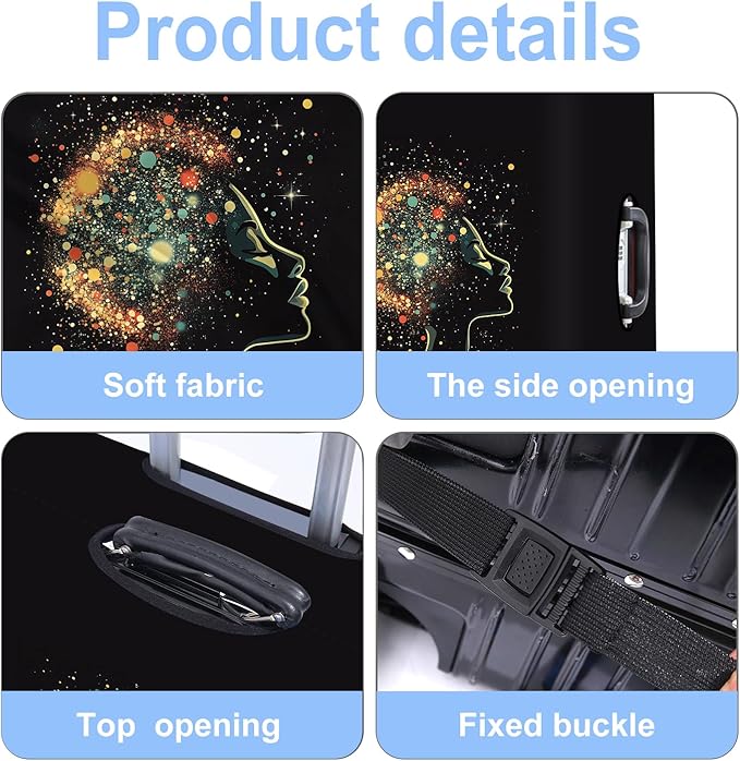 Luggage Cover Washable Suitcase Protector Anti-scratch Suitcase cover Fits 20-34 Inch Luggage (Girl-7, L(28-30inch suitcase))