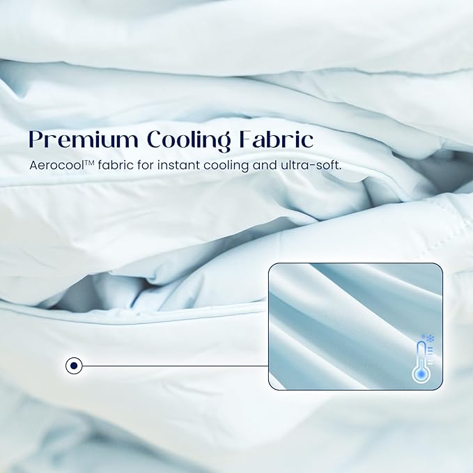 Dream Valley® Outlast® Deepsleep Cooling Comforter, King Size, NASA-Grade Space Technology Cooling Blanket for Hot Sleepers Night Sweats, Q-Max > 0.45 Aerocool™ Breathable, Ice Blue, 106"x90"