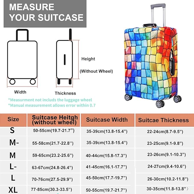 MosaiRudo Travel Luggage Covers For Suitcase Tsa Approved,Suitcase Cover Protector Fit 18-32 Inch Luggage Travel Accessories (T2481, XL)