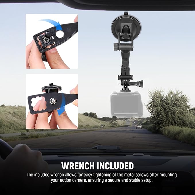 NEEWER Action Camera Tripod Mount Adapter with 1/4"-20 Screw Aluminum Alloy Accessories Compatible with Insta360 X5 X4 X3 GoPro Hero 13 12 DJI Osmo Action 5 Pro 4 3 AKASO APEMAN, GP-81