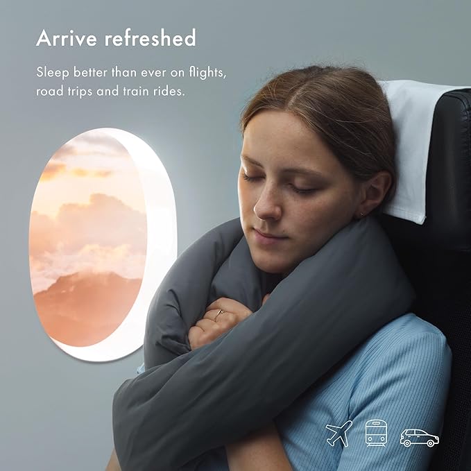 Huzi Infinity Pillow - Home Travel Soft Neck Scarf Support Sleep (Purple)
