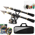 Telescopic Fishing Rod and Reel Combo, 6.89FT 7.89FT Collapsible Fishing Kits, Carbon Fiber Fishing Pole Spinning Reel Lures Set with Carrier Bag, Fishing Gear for Adults Travel Saltwater Freshwater