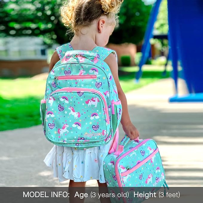 mibasies Girls Backpack 5-8: Lightweight Kids Backpacks for Girls - Girl Bookbag for Elementary School - Magical Unicorn