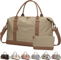 Travel Duffle Bag for Women, Weekender Bags, Hospital Bag for Labor Delivery, Lightweight Tote Duffel Overnight Bag with Luggage Sleeve, Airplane Travel Bags with Toiletry Bag, Large, Khaki