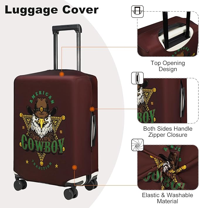 HYPER VENTURE Washable Luggage Cover - Fashion Suitcase Protector Fits 18-22 Inch Luggage (Eagle Glory, S)