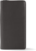 Leatherology RFID Black Onyx Travel Zip Organizer Wallet, Passport Holder, RFID Available, Full Grain Leather