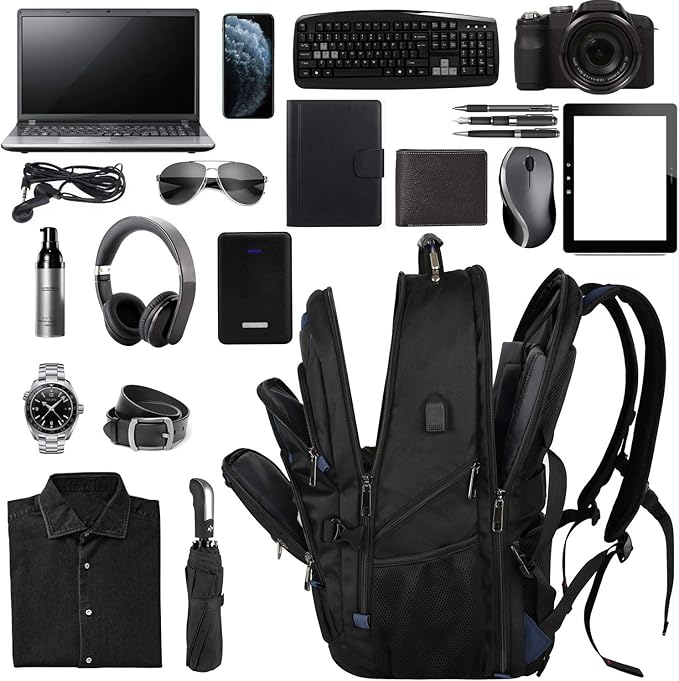 Mogplof 18.4 Laptop Backpack Men Women, 55L Extra Large Laptops Backpack with USB Charger Port,TSA Friendly Flight Approved and RFID Anti-theft Pocket,Water Resistant Suiltable for Traveling&Business
