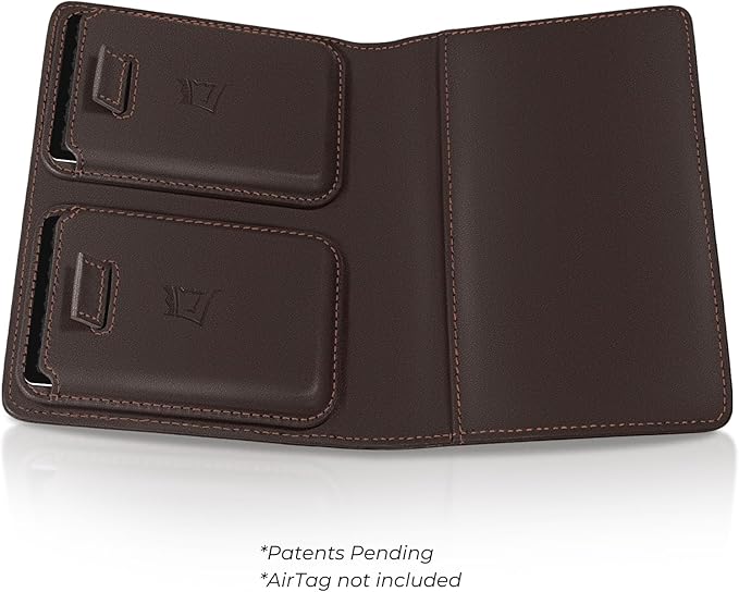 Kings Loot Passport Holder Wallet | RFID Protected Leather Travel Wallet with Built-in Trackable Holder | Holds 1-6 Cards & Passport | Slim & Stylish Wallets (Truffle)