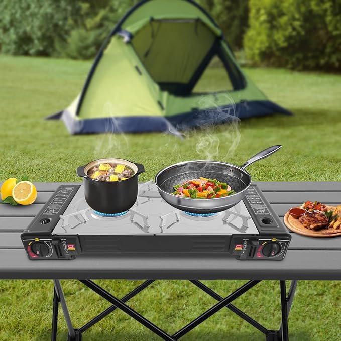 13.39 In Butane Camping Stove, Camping Stove With Portable Case, Portable Camping Stove, For Camping Trips, Gatherings, Or Other Outdoor Cooking