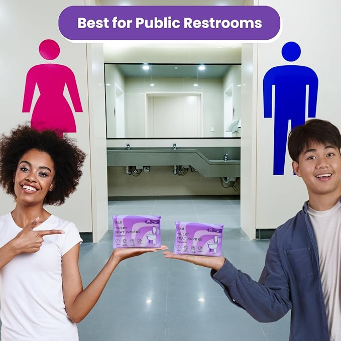 ST&JT Disposable Toilet Seat Covers - Biodegradable, Extra-Large, Eco-Friendly – Travel Toilet Seat Covers Disposable Flushable - Hygienic Protection for Adults & Kids in Public Restrooms (100 Pack)