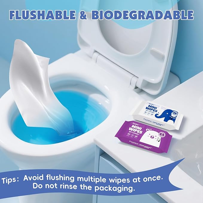 36 PackTravel Flushable Wipes with Aloe & Vitamin E,Impossibly Compact 7 Wipe Per Pack Mini Travel Adult Wet Wipe,Hypoallergenic & Fragrance-Free Skin-Friendly Flushable Wet Wipe(252 Total Wipes)