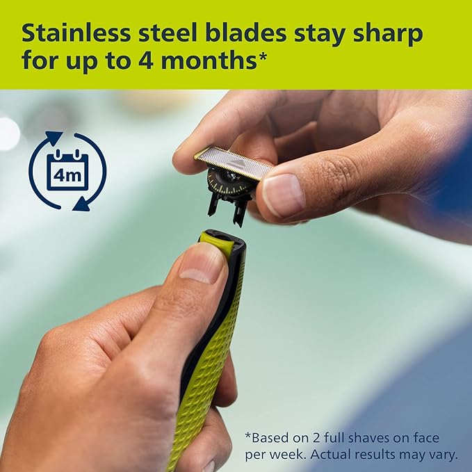Bundle of Philips Norelco OneBlade 360 Face & Body Hybrid Electric Trimmer and Shaver, QP2834/70 + Philips Norelco Genuine OneBlade 360 Blade Replacement Blades, 2 Count, QP420/80
