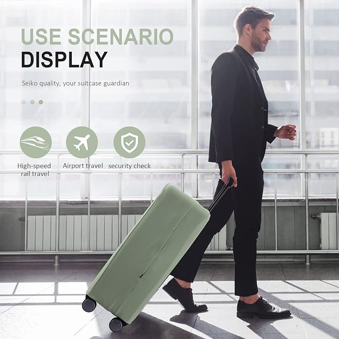 Travel Luggage Cover - Scratch-Resistant Fit 19-31 Inch Suitcase Protector (Cyan, S(19-21 inch))