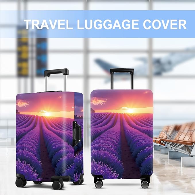 Luggage Cover Washable Suitcase Protector Anti-Scratch,Stretchable Fit for 20-34Inch Luggage Durable Travel Bag Cover with Zipper Closure (Lavender, XL(fits 32-34Inch suitcase))