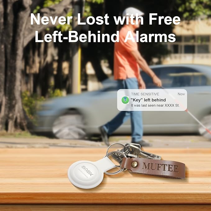 Key Finder, Bluetooth Tracker Locator Pairs with Apple Find My (iOS only), Item Locator Smart Tracker Tag for Keys/Luggage/Wallet, etc. (WHITE-1PCS)