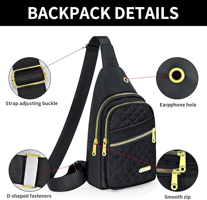 Small Sling Bag For Women Men Casual Crossbody Sling Backpack