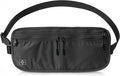 Travel Passport Holder 【1 PACK】2 in 1 Slim RFID Blocking Travel Money Belt for Men & Women, Hidden Neck Wallet for Credit Cards, Documents & Cash, Fanny Pack, MA-MO (Black)