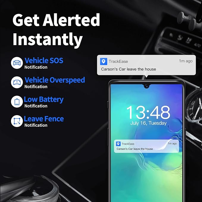 GPS Tracker for Vehicles, No Monthly Fee, No Subscription, Long Battery Life, 4G SIM Card and Data Included, Trip History, GeoFence, Driving Alerts, Magnectic
